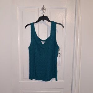 Liz Claiborne Aqua Knit Tank Top Size L